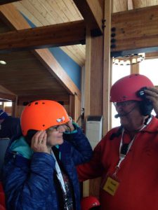 Ward and Kathy sybc'ing blue tooth helmets