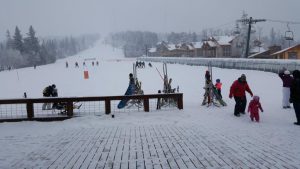 downhill slope on a winter day